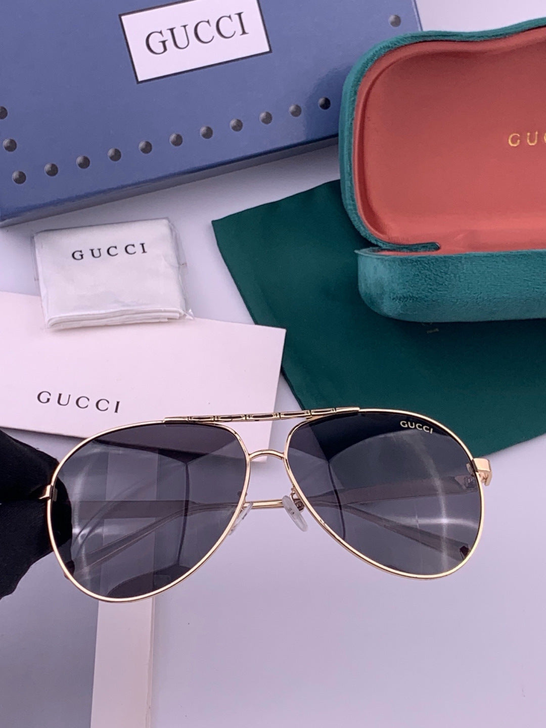 Gucci G3081 Polarized Aviator Black Lens Sunglasses for Men & Women - 464903