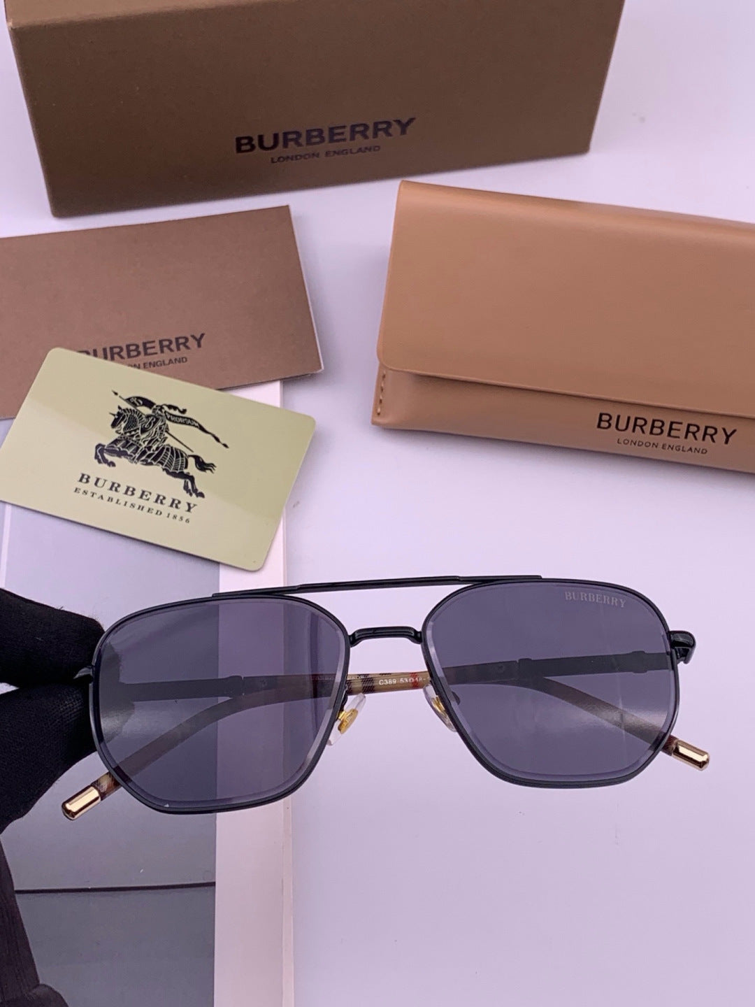 Burberry B938 Aviator Blue Lens Sunglasses for Men