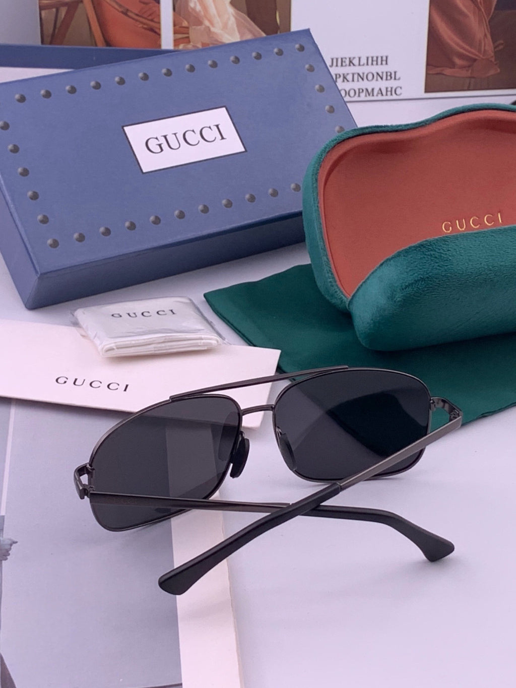Gucci G080666 Polarized Aviator Gold Lens Sunglasses for Men & Women - 464905 - detail image 7