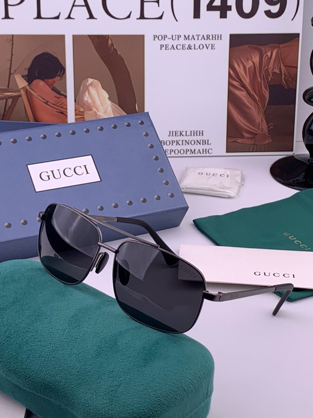 Gucci G080666 Polarized Aviator Gold Lens Sunglasses for Men & Women - 464905 - detail image 2