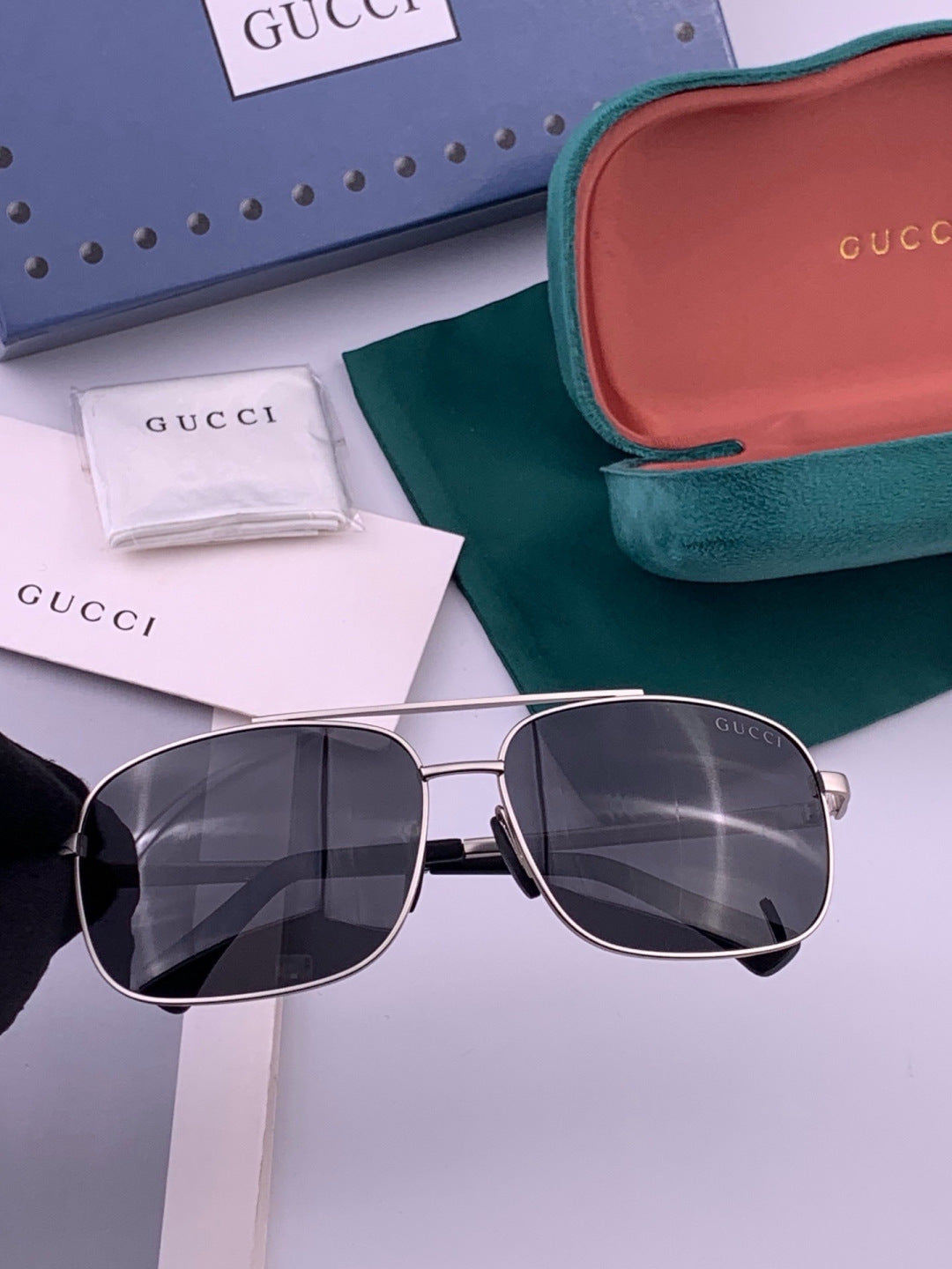 Gucci G080666 Polarized Aviator Gold Lens Sunglasses for Men & Women