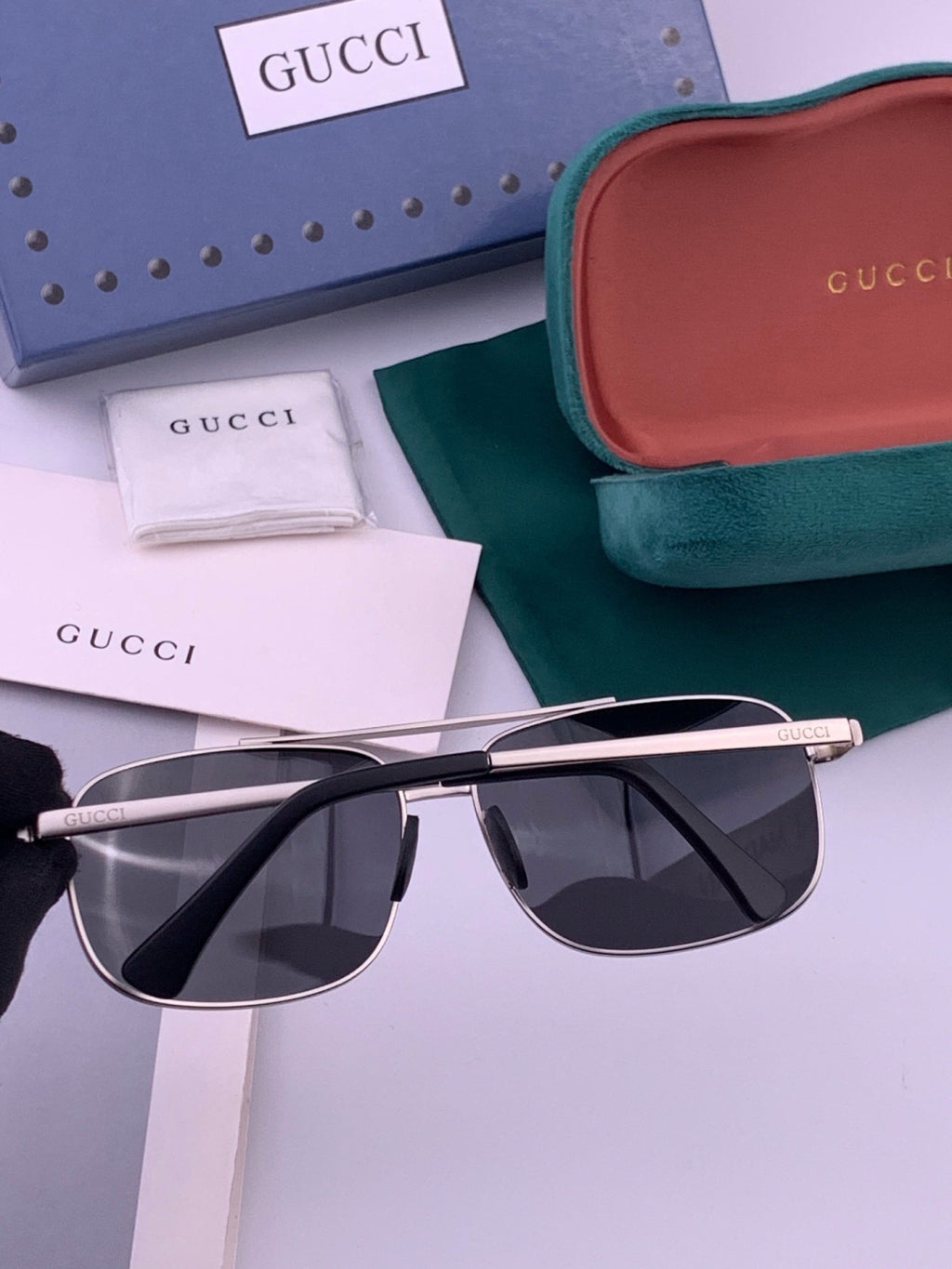 Gucci G080666 Polarized Aviator Gold Lens Sunglasses for Men & Women - detail image 6