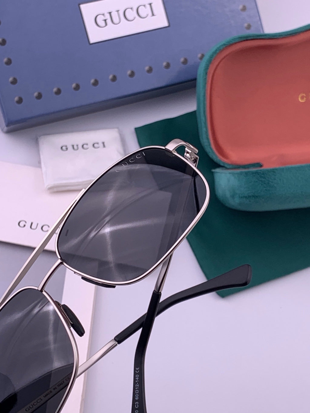 Gucci G080666 Polarized Aviator Gold Lens Sunglasses for Men & Women - detail image 8