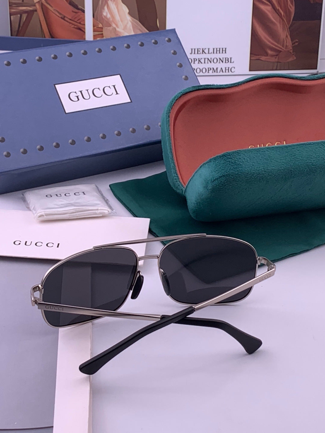 Gucci G080666 Polarized Aviator Gold Lens Sunglasses for Men & Women - detail image 7