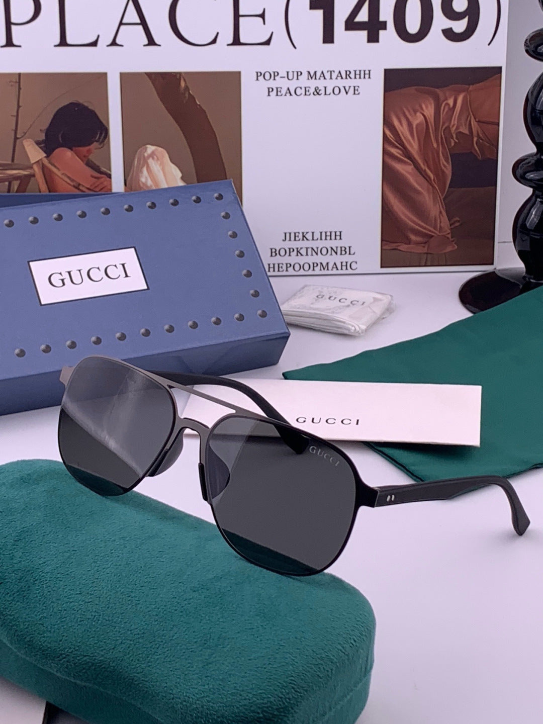 Gucci G2807 Polarized Aviator Black Lens Sunglasses for Men - 464873 - detail image 2