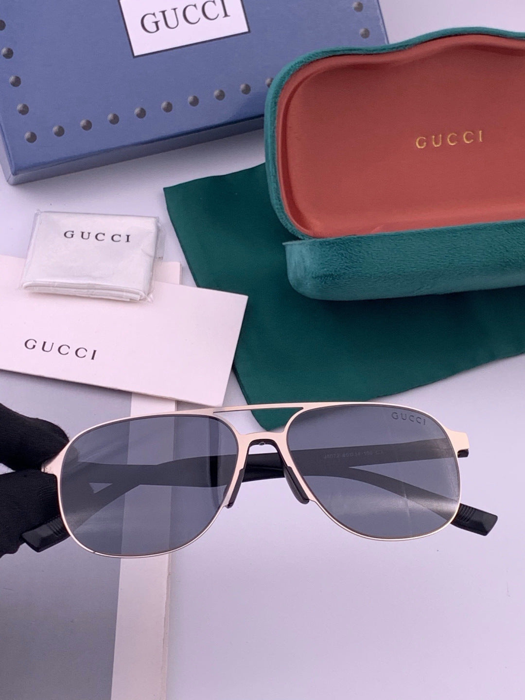 Gucci G2807 Polarized Aviator Black Lens Sunglasses for Men - 464874