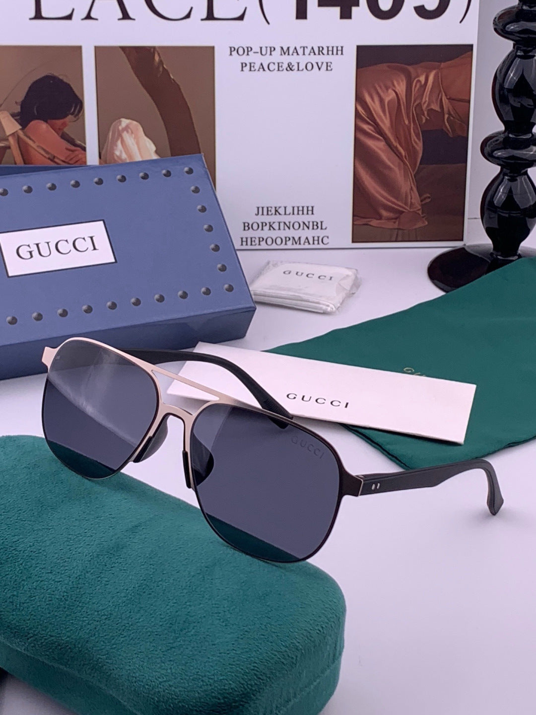 Gucci G2807 Polarized Aviator Black Lens Sunglasses for Men - 464874 - detail image 2
