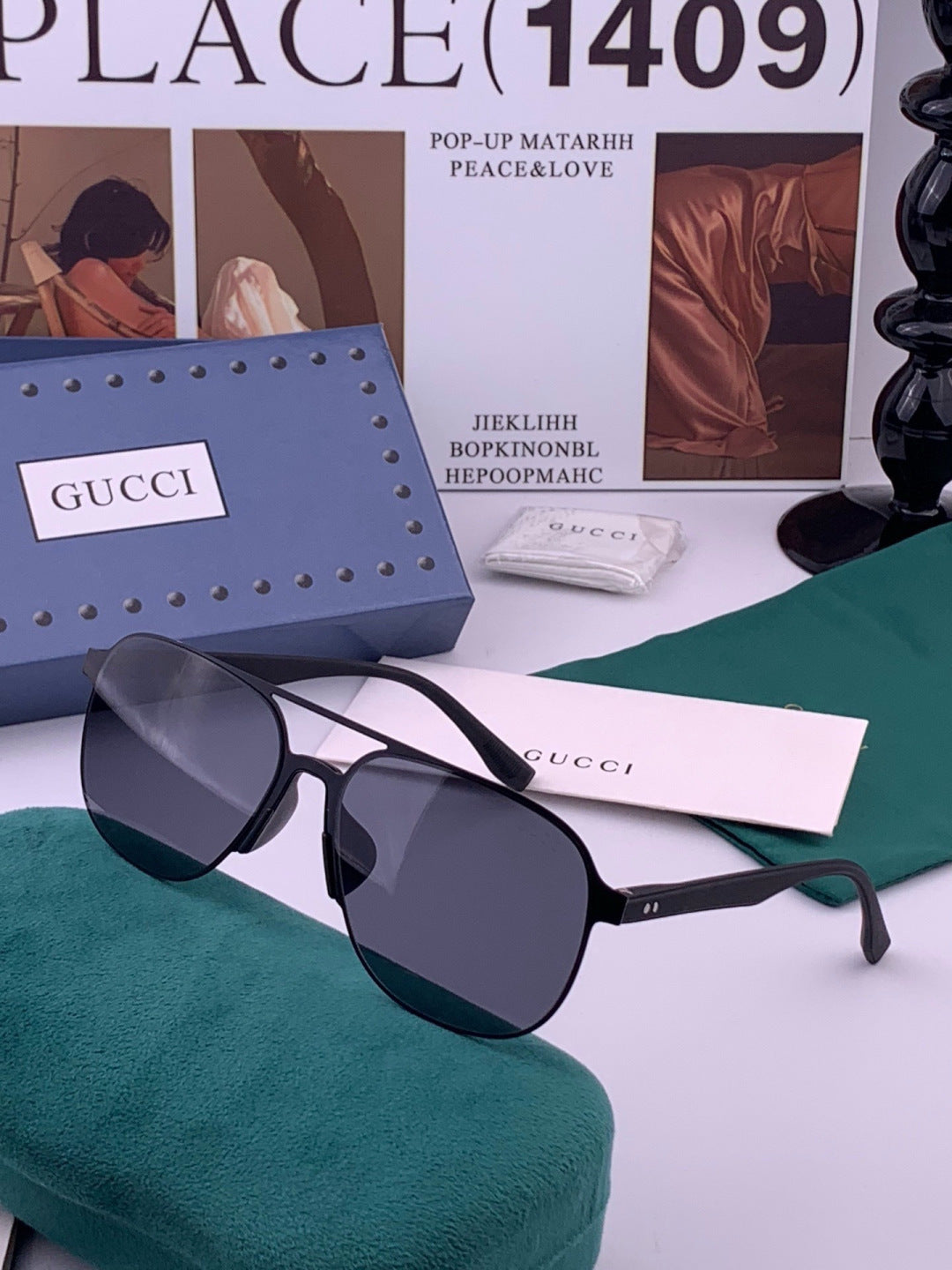 Gucci G2807 Polarized Aviator Black Lens Sunglasses for Men - 464875 - detail image 2