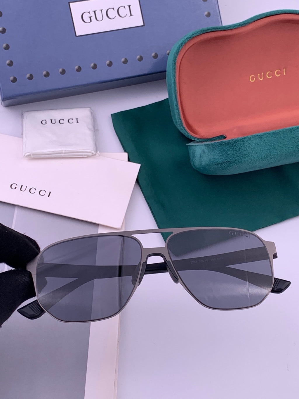 Gucci G2807 Polarized Aviator Brown Lens Sunglasses for Men - 464876