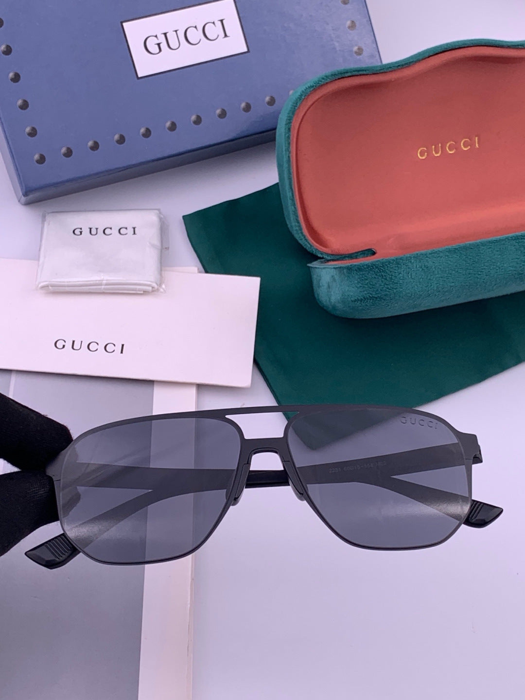 Gucci G2807 Polarized Aviator Gold Lens Sunglasses for Men - 464877