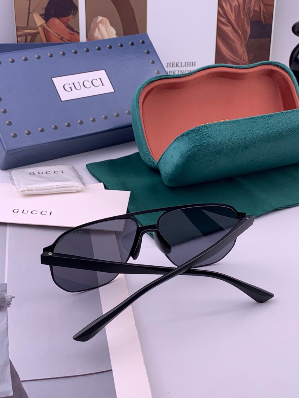 Gucci G2807 Polarized Aviator Gold Lens Sunglasses for Men - 464877 - detail image 7