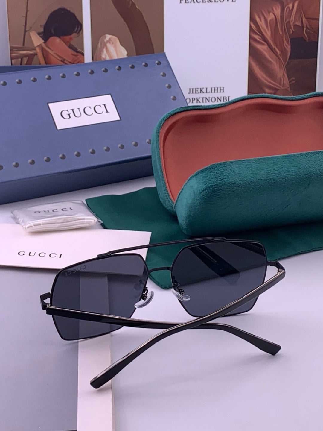 Gucci G5803 Polarized Aviator Black Lens Sunglasses for Men - 464879 - detail image 5