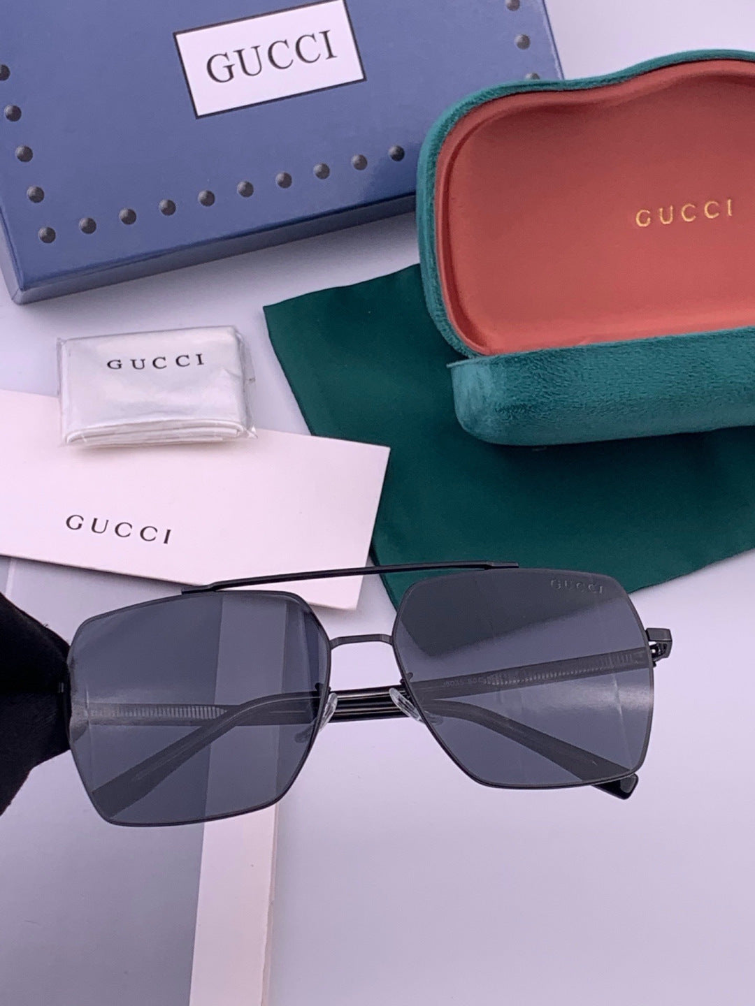 Gucci G5803 Polarized Aviator Black Lens Sunglasses for Men - 464879