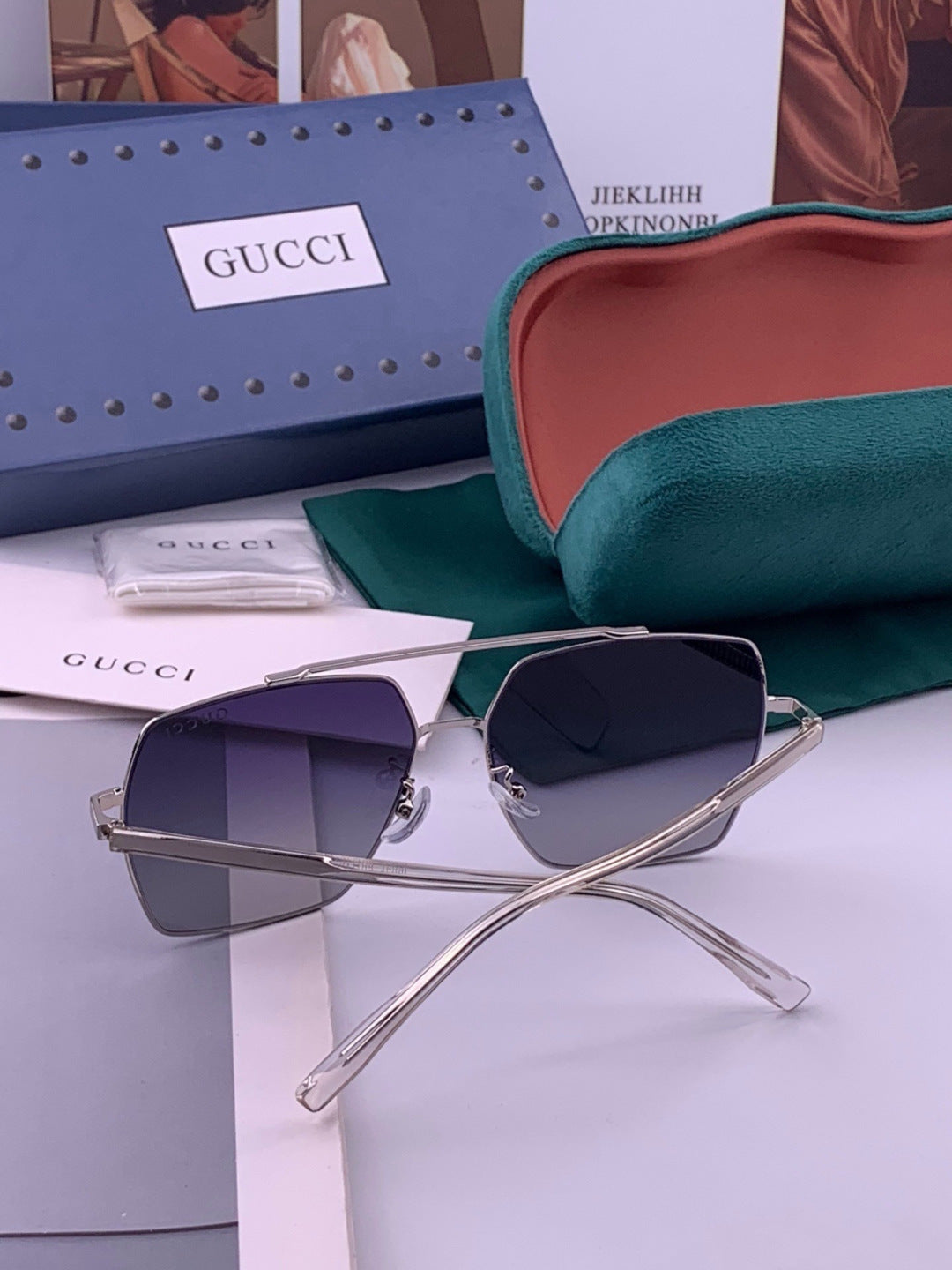 Gucci G5803 Polarized Aviator Black Lens Sunglasses for Men - 464880 - detail image 6