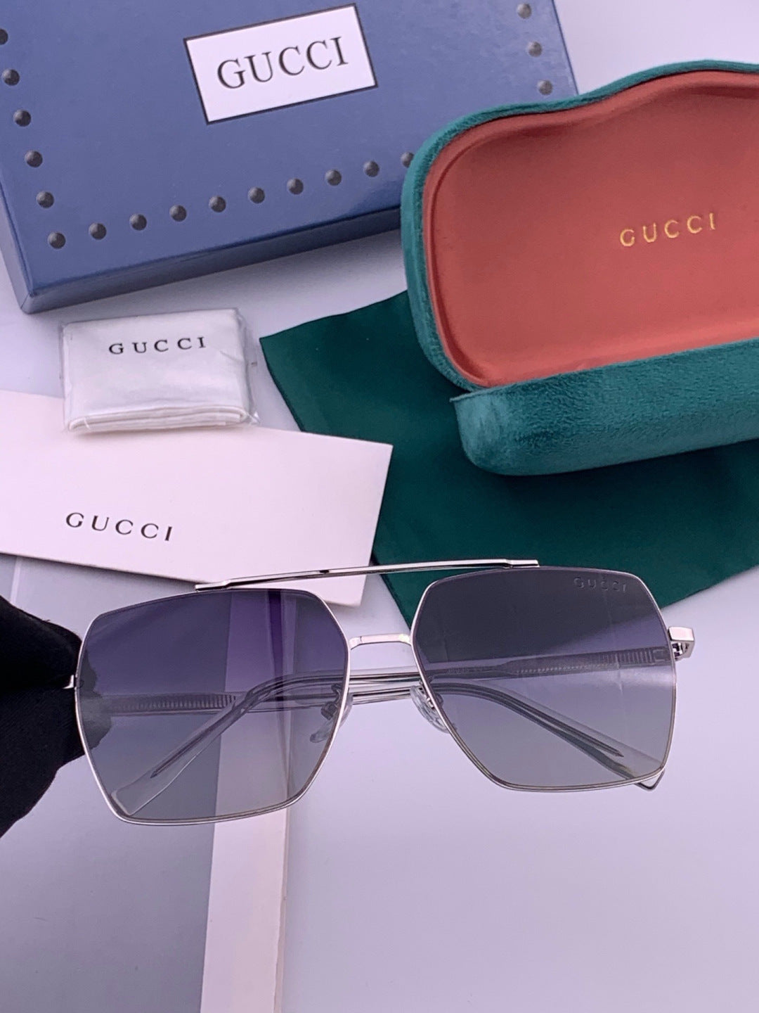 Gucci G5803 Polarized Aviator Black Lens Sunglasses for Men - 464880