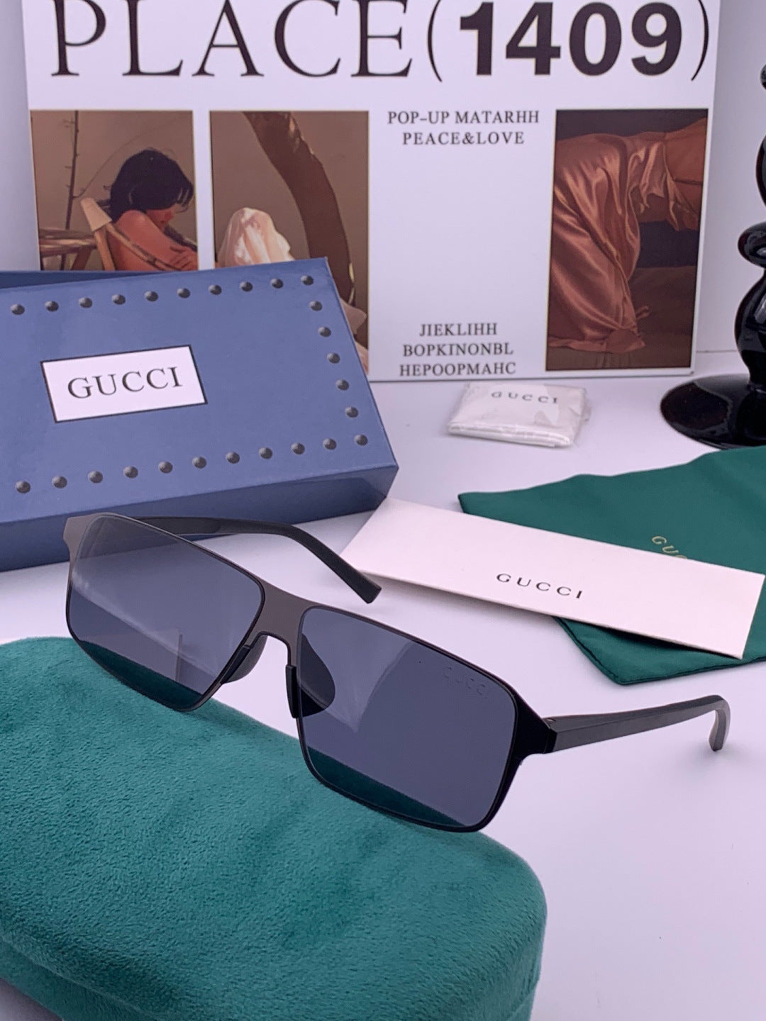 Gucci G2225 Polarized Aviator Gold Lens Sunglasses for Men - 464881