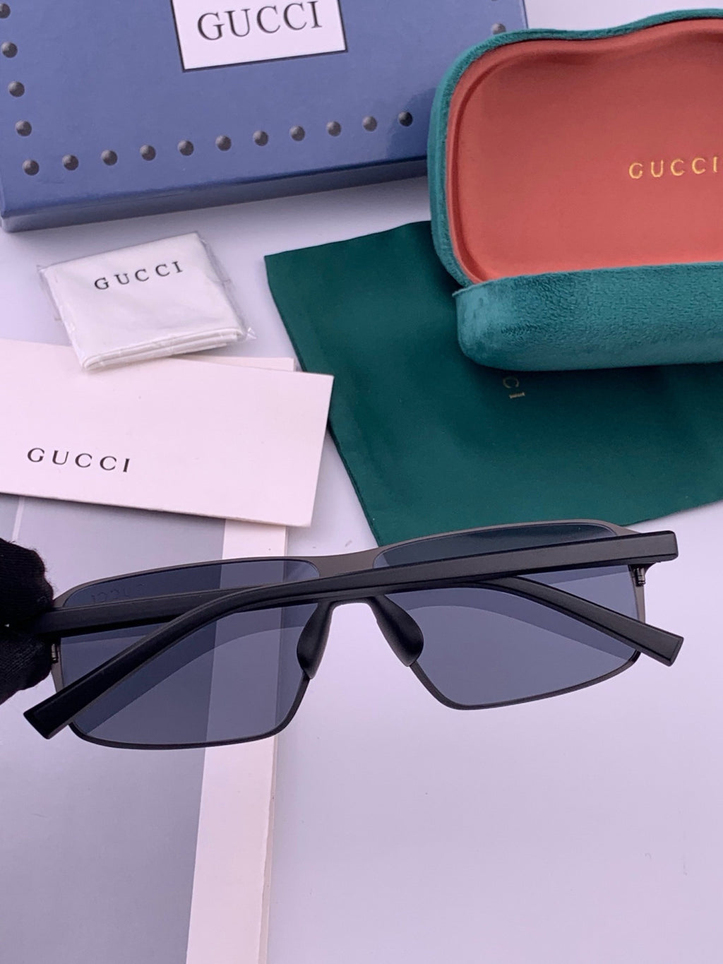 Gucci G2225 Polarized Aviator Gold Lens Sunglasses for Men - 464881 - detail image 4