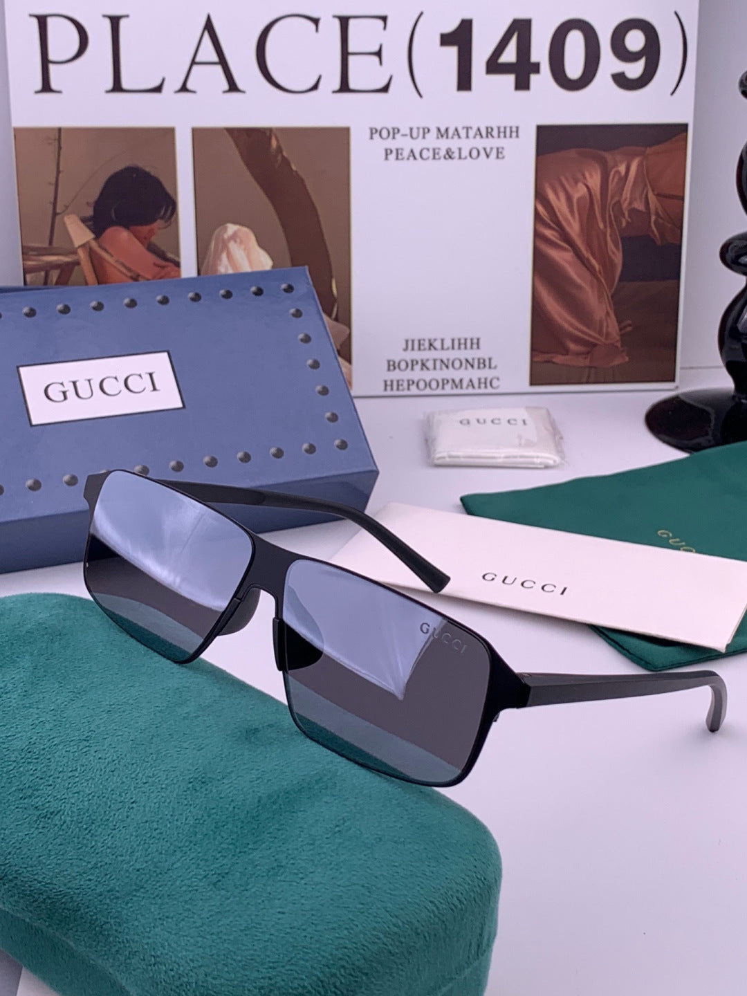Gucci G2225 Polarized Aviator Gold Lens Sunglasses for Men - 464882 - detail image 2