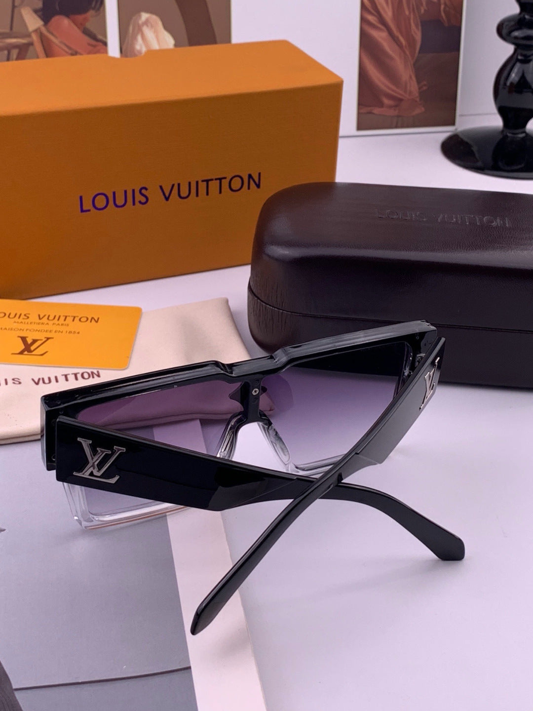 Louis Vuitton L7600 Square Black Lens Sunglasses for Women - 493229 - detail image 7