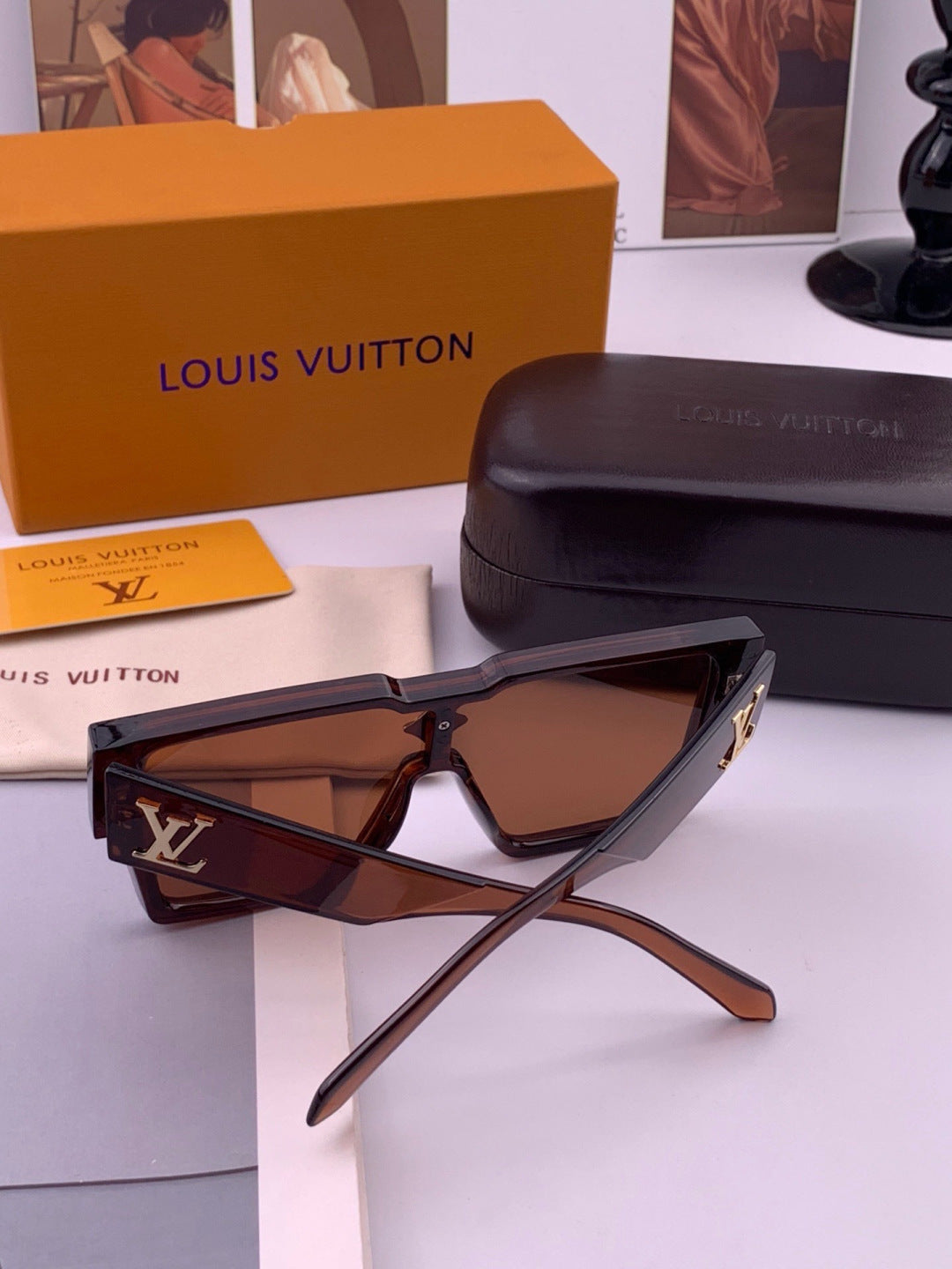 Louis Vuitton L7600 Square Black Lens Sunglasses for Women - 493230 - detail image 7