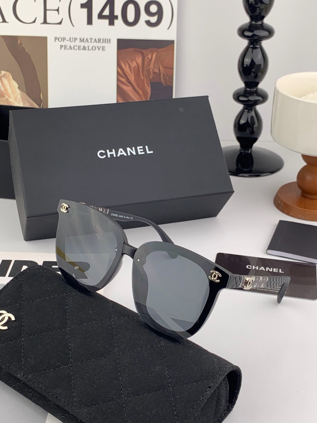 Chanel CH3620 Polarized Square Gold Lens Sunglasses for Men & Women - detail image 2