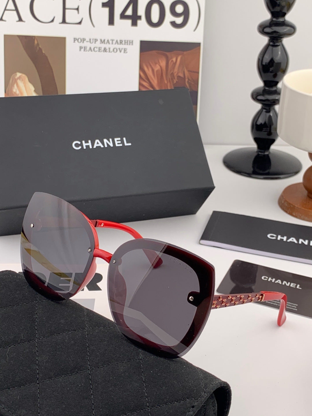 Chanel X062 Round Gold Lens Sunglasses for Men & Women