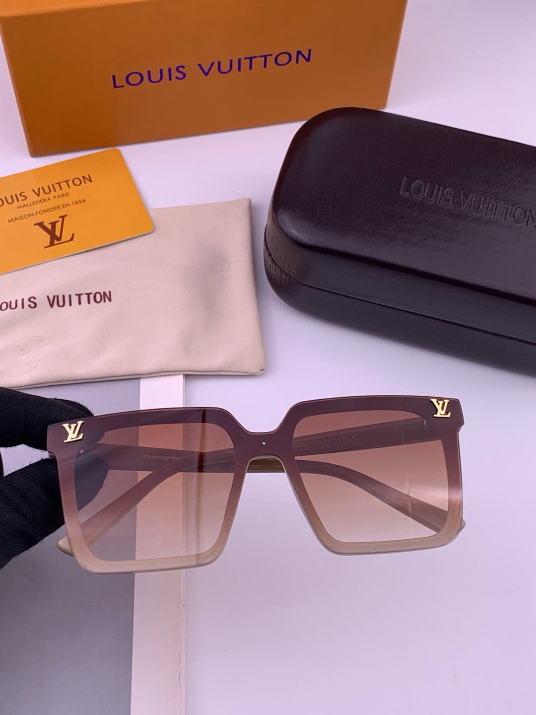 Louis Vuitton L6006 Oversized Red Lens Sunglasses for Men & Women