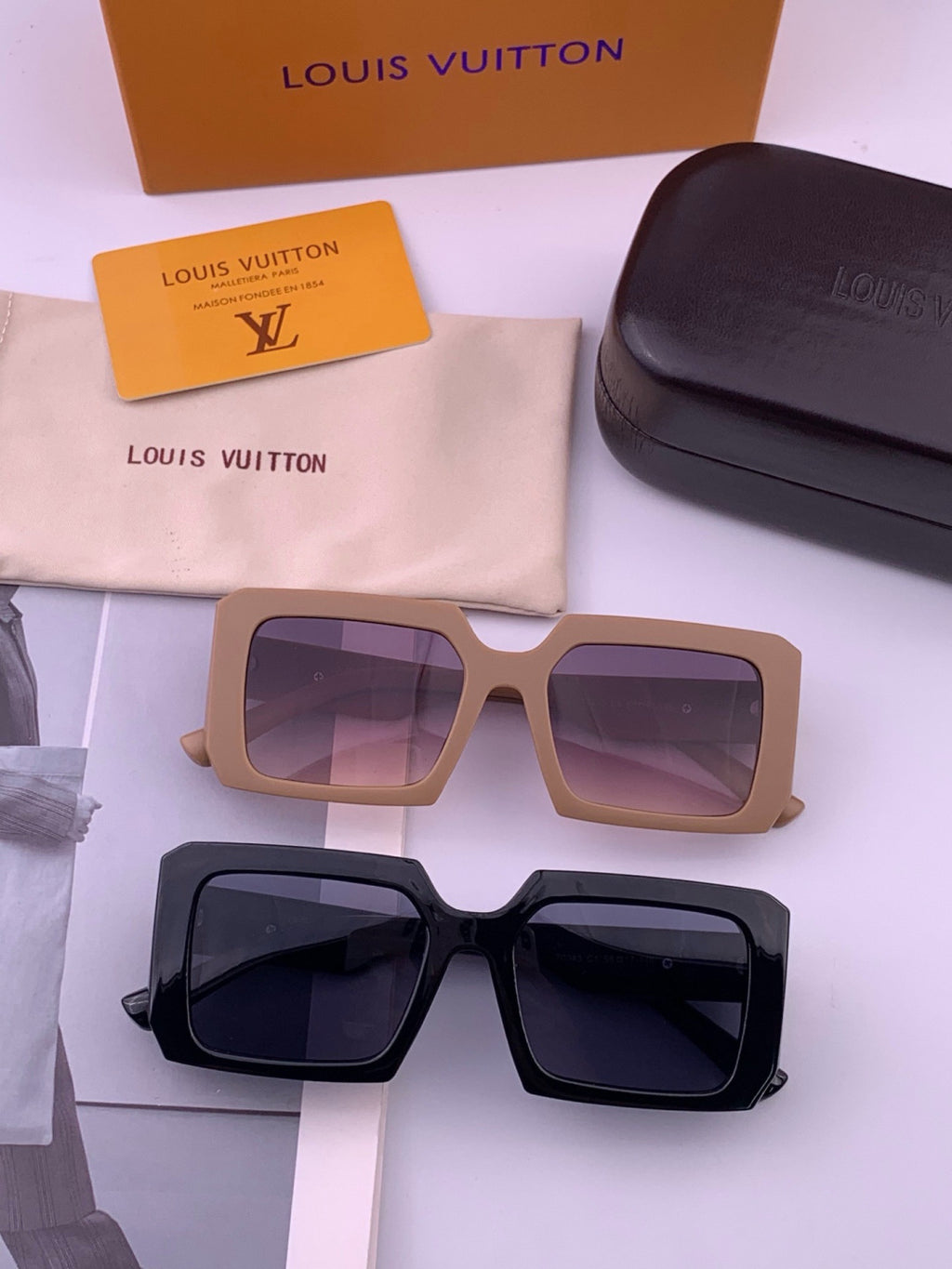 Louis Vuitton L37004 Oversized Red Lens Sunglasses for Men & Women - detail image 7