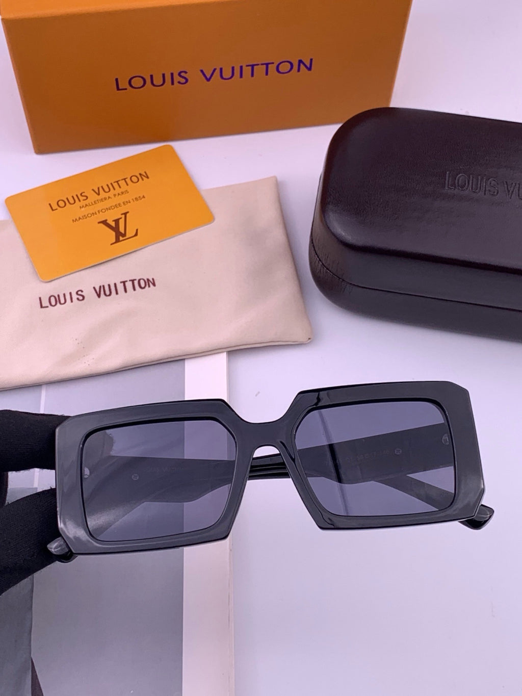 Louis Vuitton L37004 Oversized Black Lens Sunglasses for Men & Women