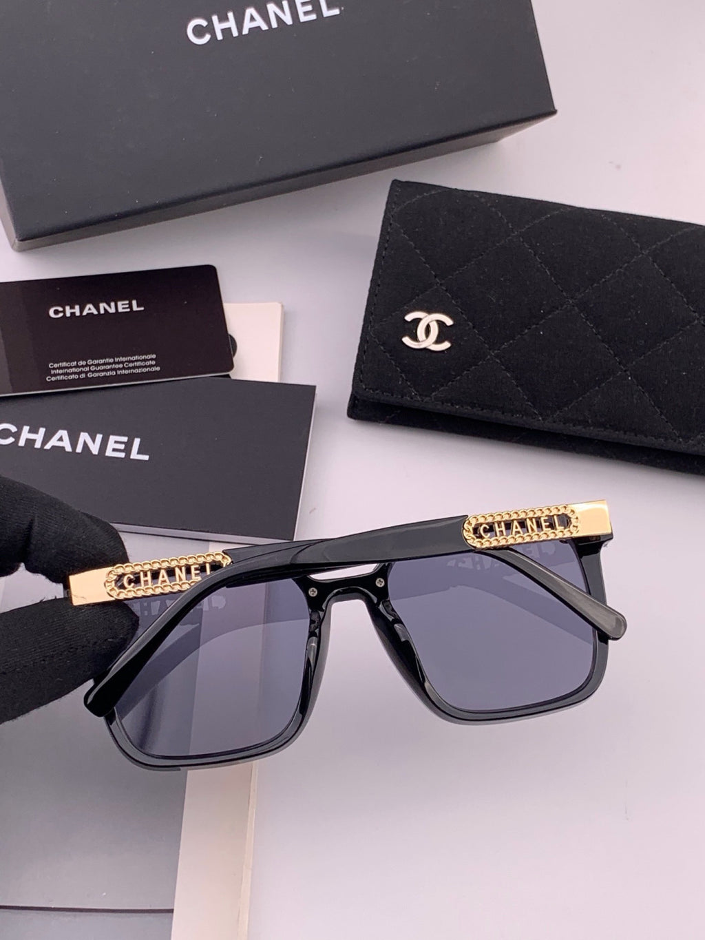 Chanel CH07003 Fashion Black Lens Sunglasses for Men & Women - detail image 6