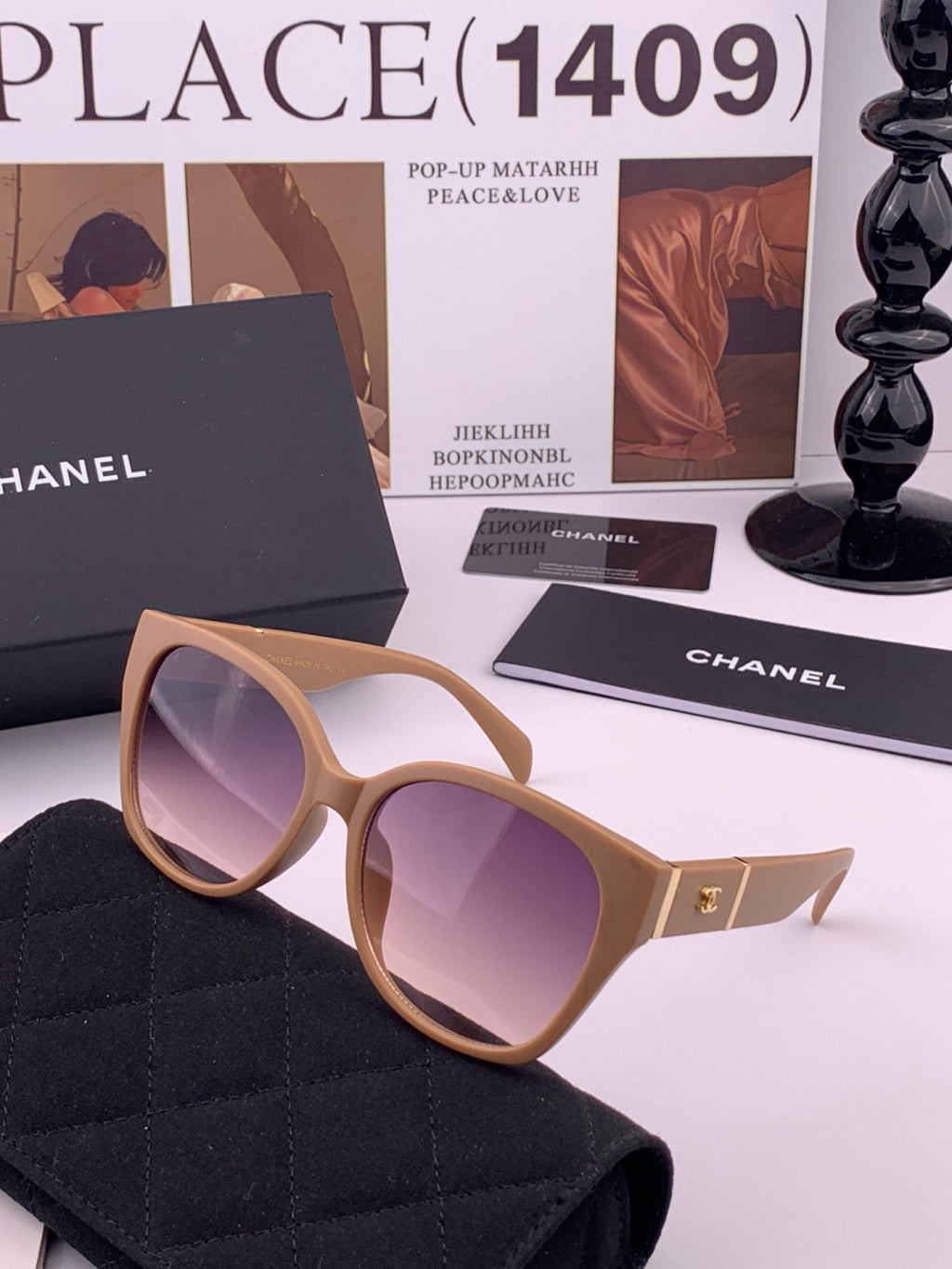 Chanel CH47004 Oversized Purple Lens Sunglasses for Men & Women - 493585 - detail image 2