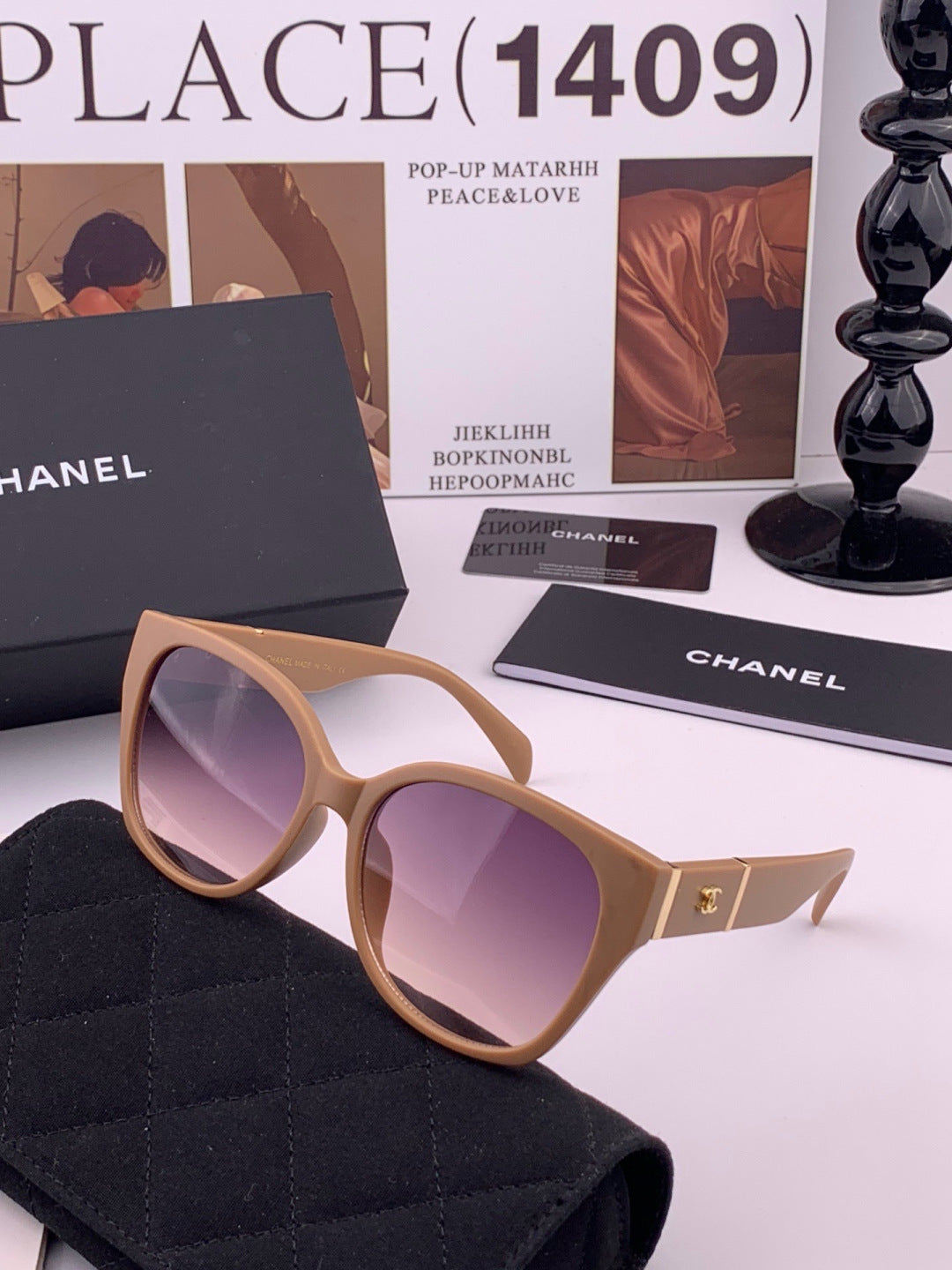 Chanel CH47004 Oversized Purple Lens Sunglasses for Men & Women - 493585 - detail image 2