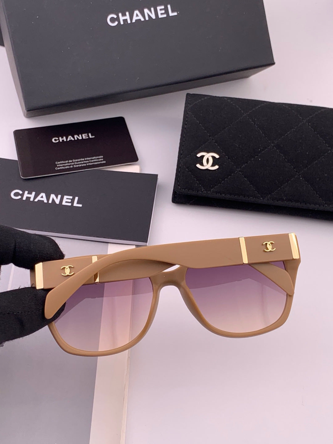 Chanel CH47004 Oversized Purple Lens Sunglasses for Men & Women - 493585 - detail image 5
