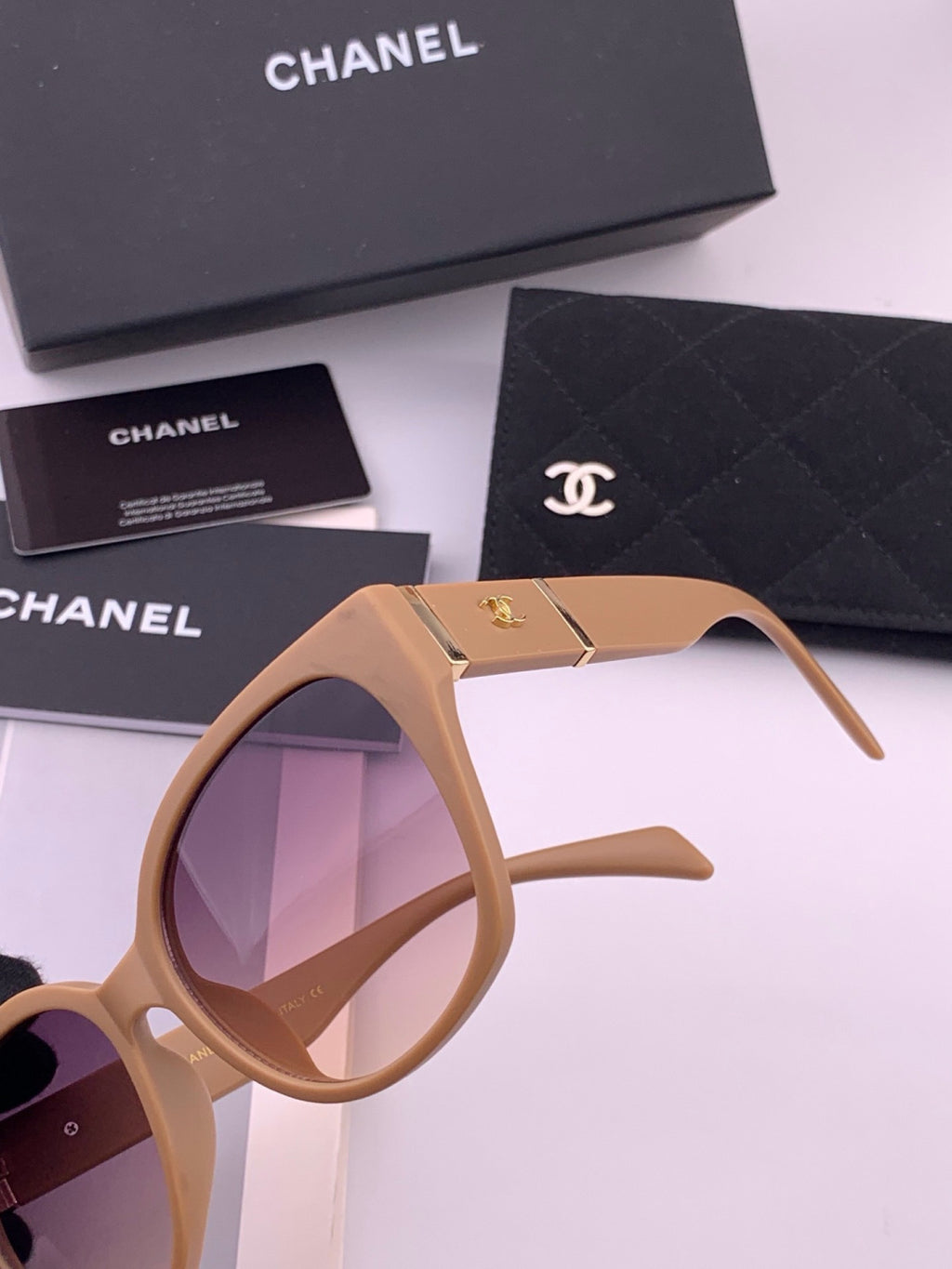Chanel CH47004 Oversized Purple Lens Sunglasses for Men & Women - 493585 - detail image 3