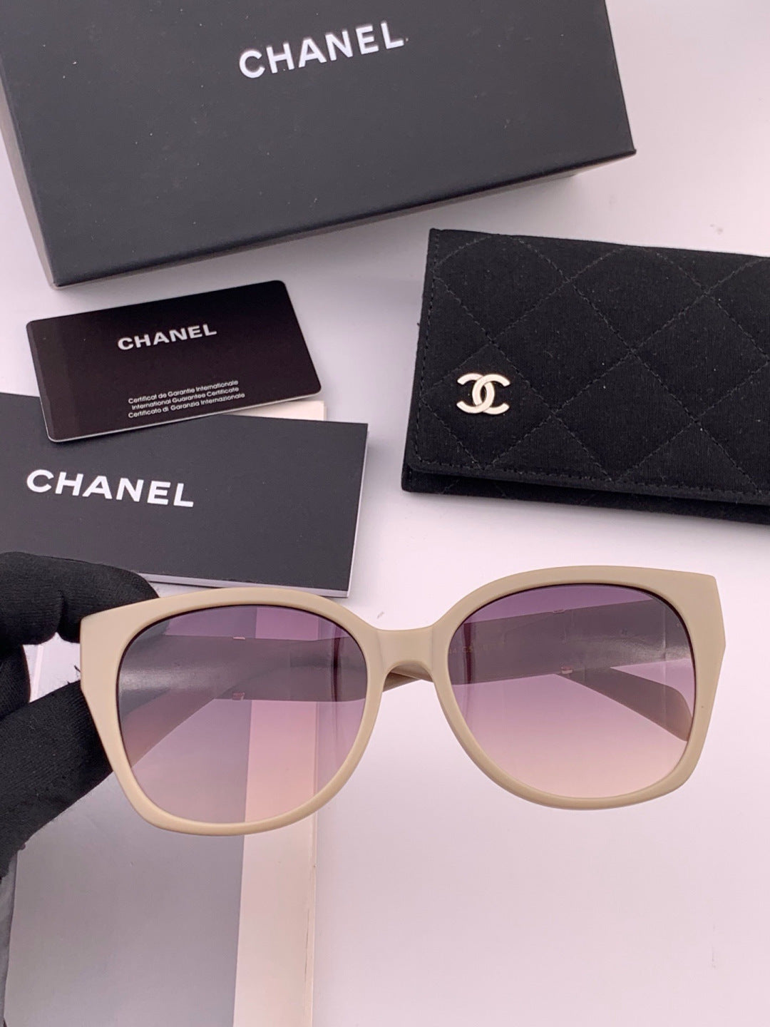 Chanel CH47004 Oversized Purple Lens Sunglasses for Men & Women
