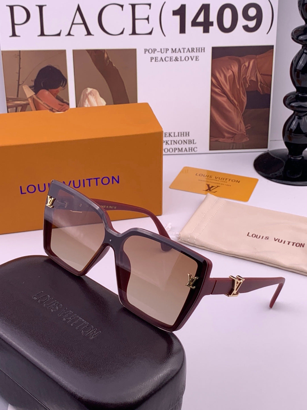Louis Vuitton L57002 Oversized Purple Lens Sunglasses for Men & Women - 493218 - detail image 2