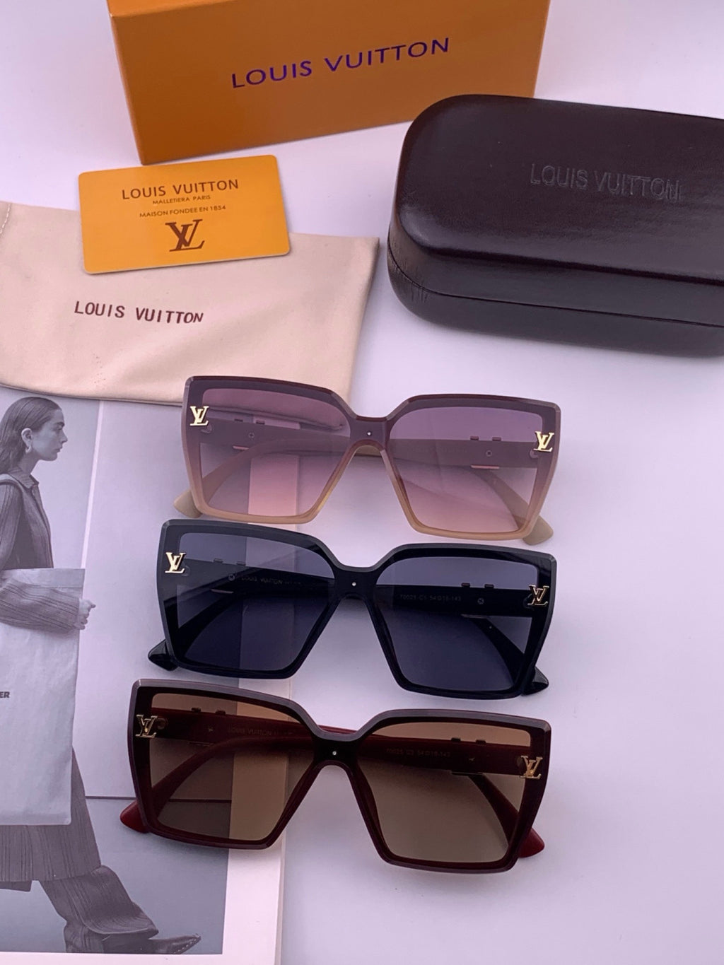 Louis Vuitton L57002 Oversized Black Lens Sunglasses for Men & Women - detail image 8
