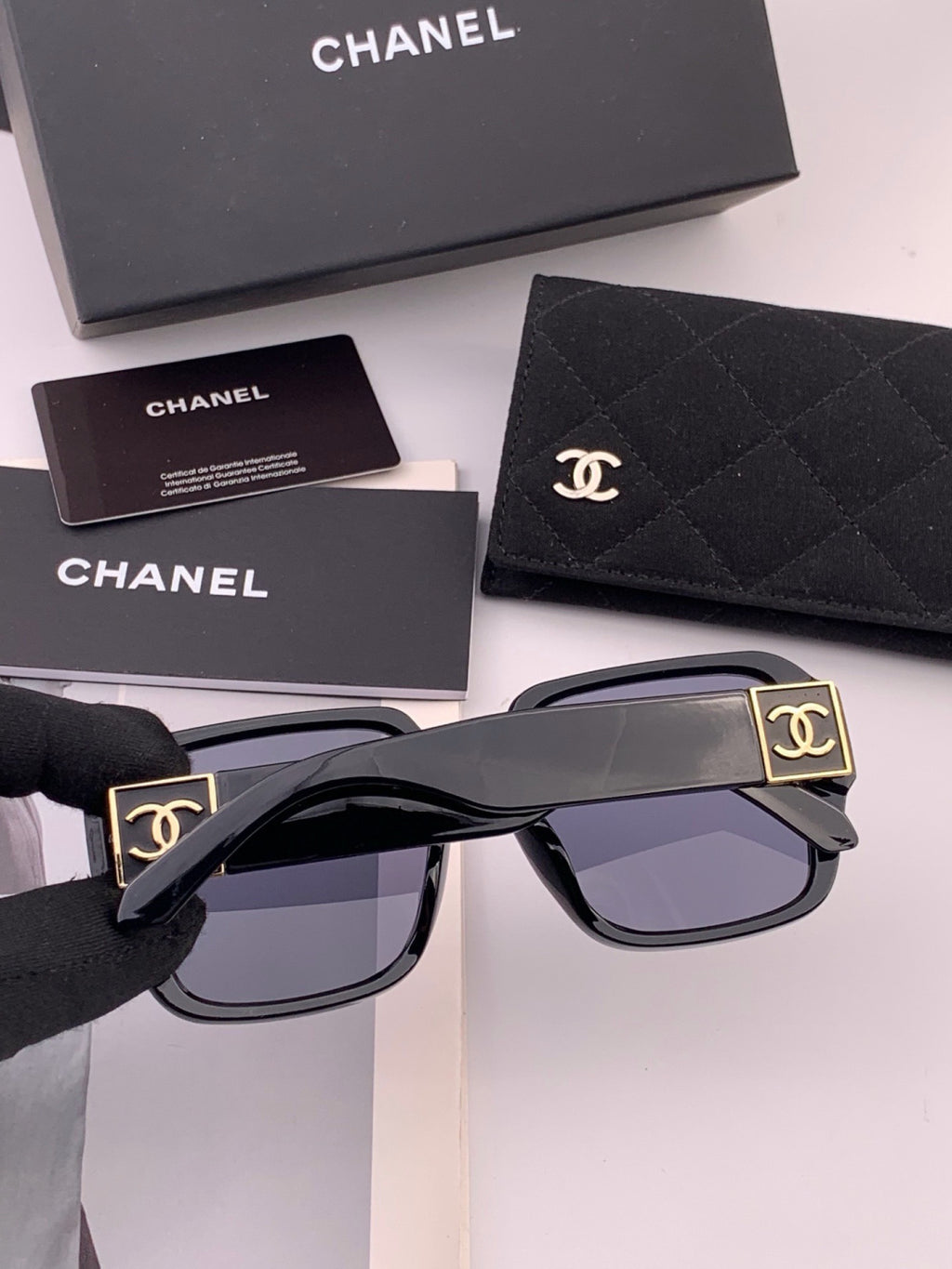 Chanel CH87004 Oversized Black Lens Sunglasses for Men & Women - detail image 3