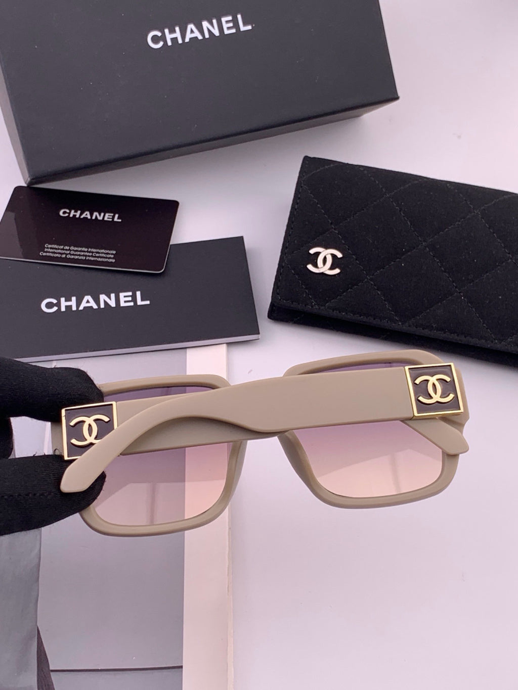 Chanel CH87004 Oversized Red Lens Sunglasses for Men & Women - detail image 6