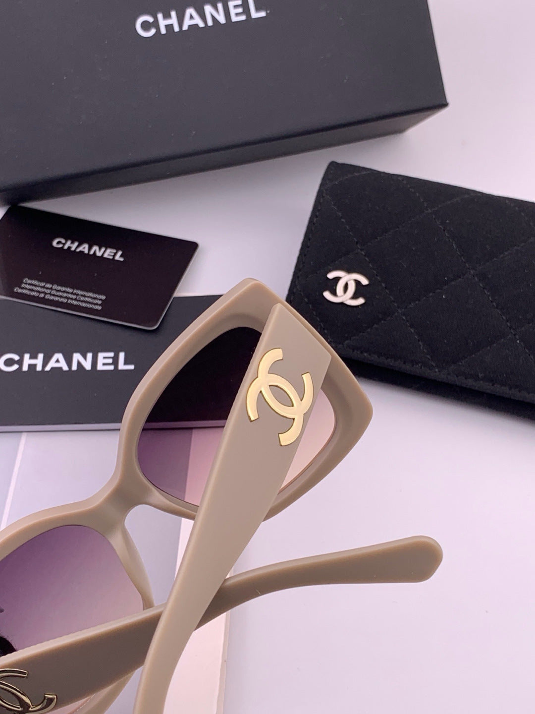 Chanel CH17005 Oversized Purple Lens Sunglasses for Men & Women - detail image 4