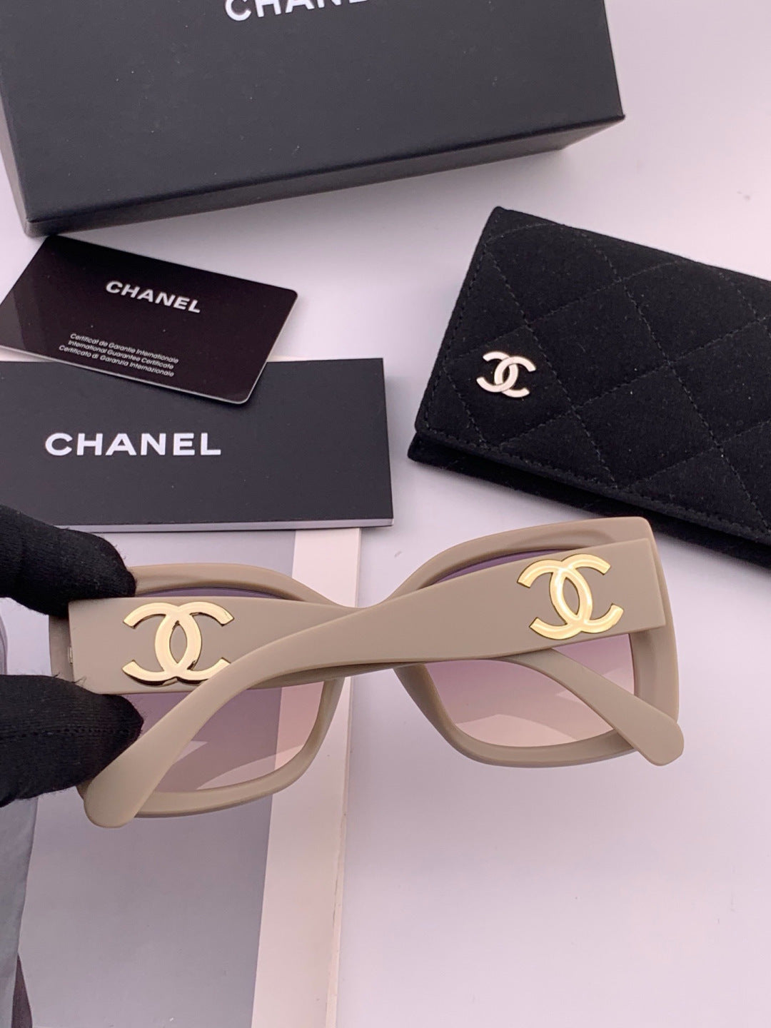 Chanel CH17005 Oversized Purple Lens Sunglasses for Men & Women - detail image 6