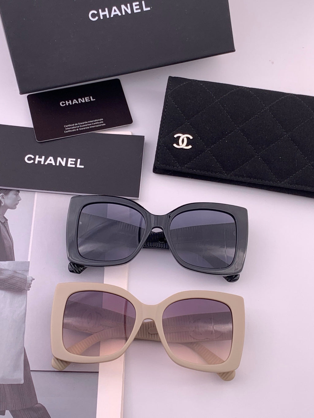 Chanel CH17005 Oversized Black Lens Sunglasses for Men & Women - detail image 8