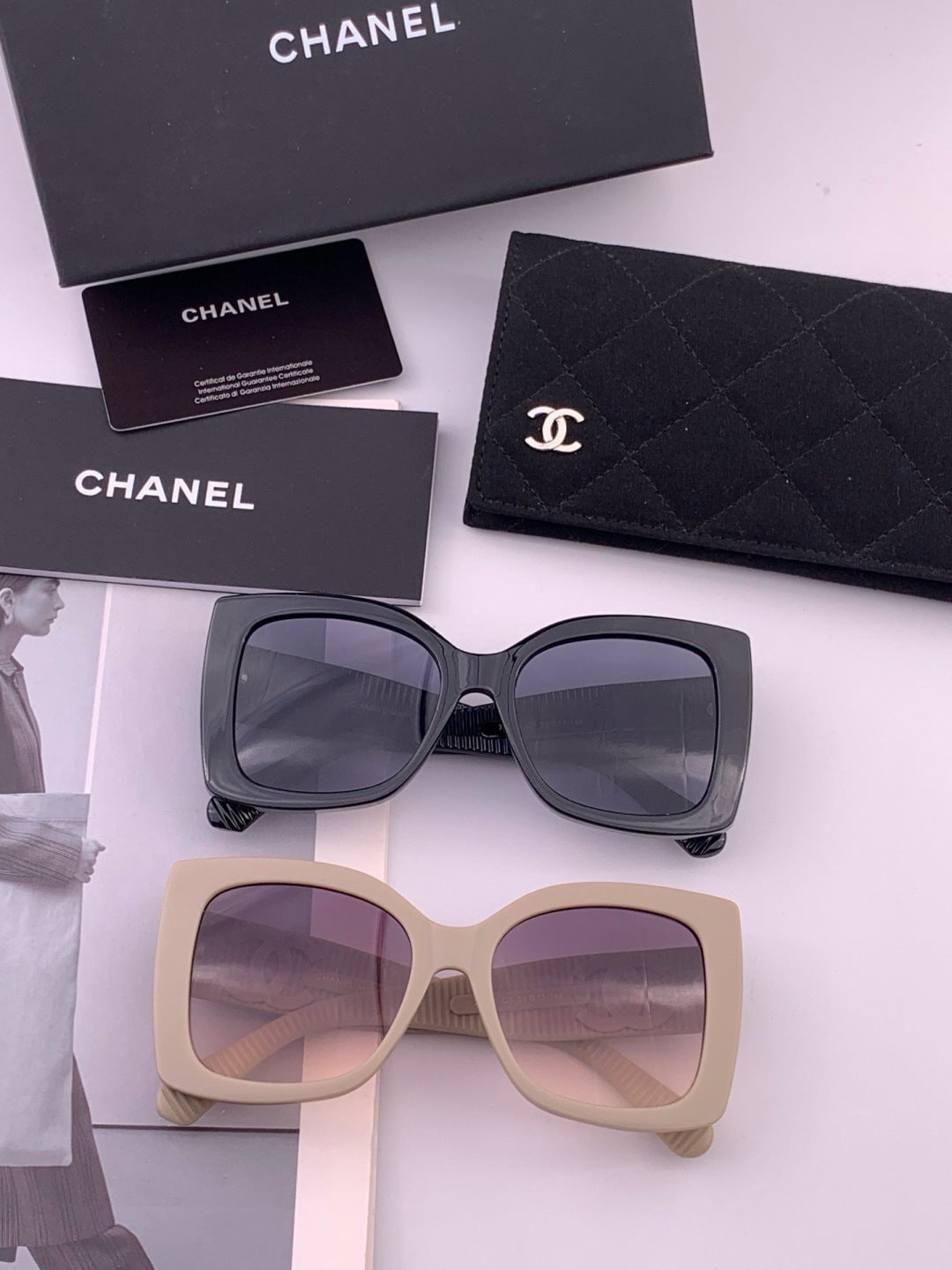 Chanel CH17005 Oversized Black Lens Sunglasses for Men & Women - detail image 8