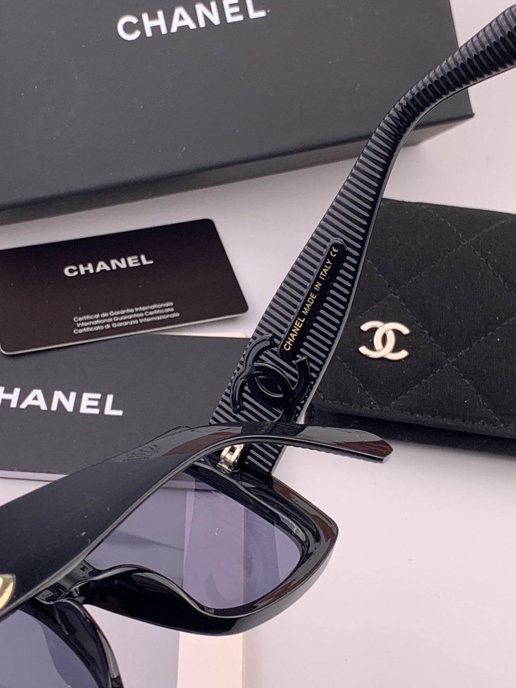 Chanel CH17005 Oversized Black Lens Sunglasses for Men & Women - detail image 6