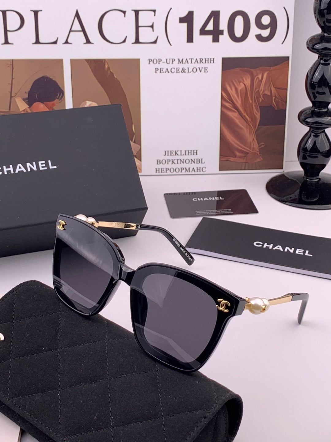 Chanel CH4231 Oversized Black Lens Sunglasses for Men & Women - 493593
