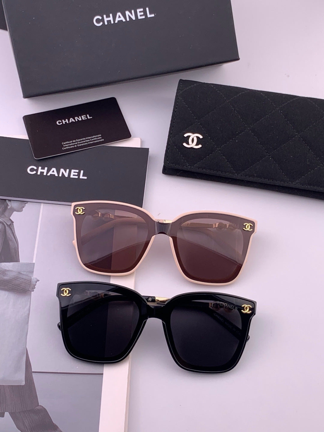 Chanel CH4231 Oversized Black Lens Sunglasses for Men & Women - detail image 8