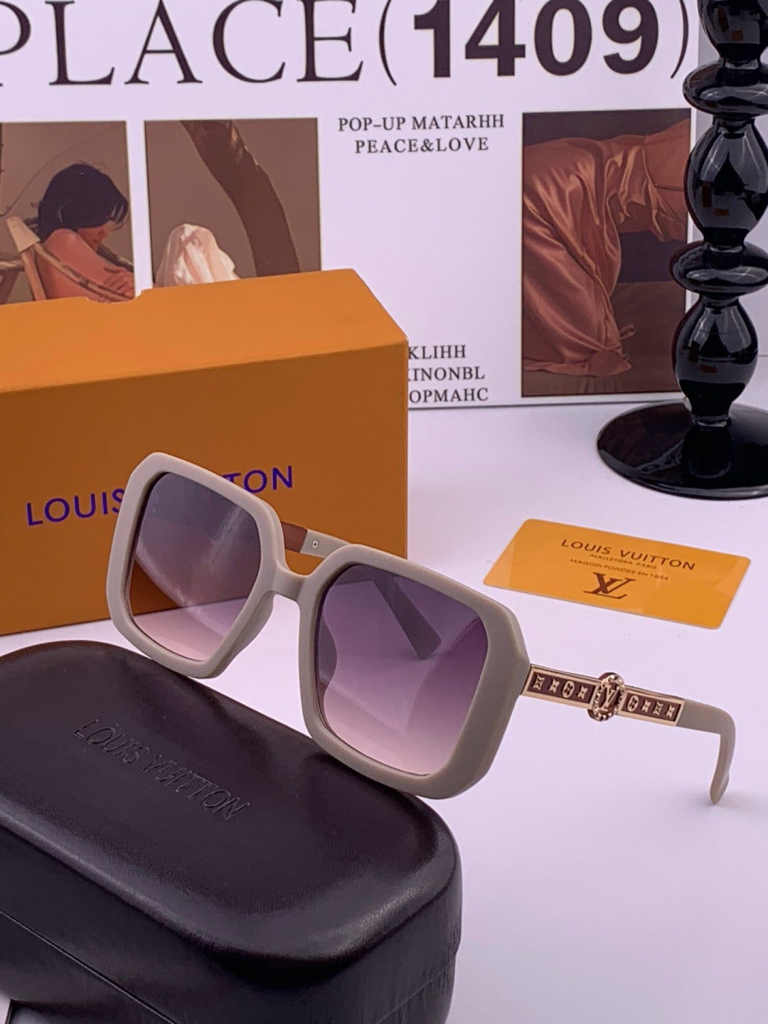 Louis Vuitton L37007 Oversized Brown Lens Sunglasses for Men & Women - 493224 - detail image 2