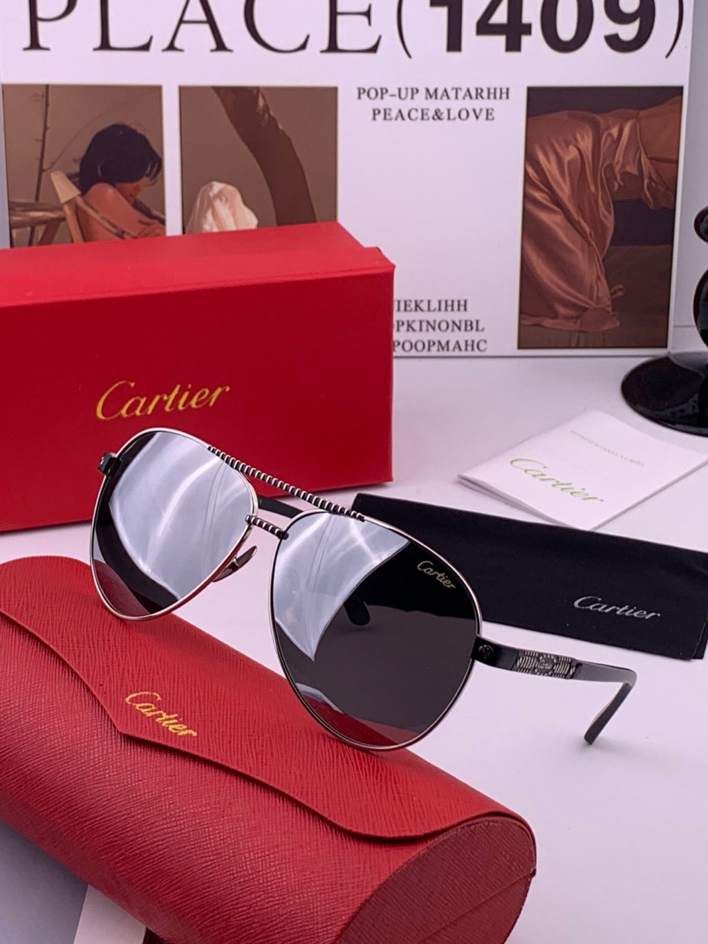 Cartier CK1080 Polarized Fashion Gold Lens Sunglasses for Men & Women - detail image 2