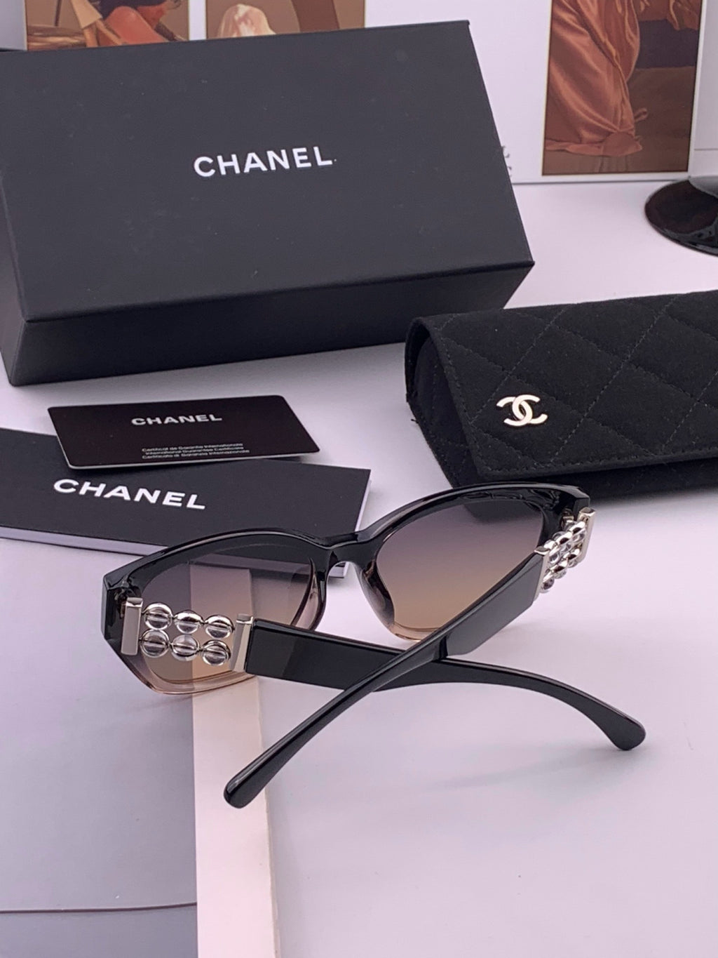 Chanel CH8754 Polarized Fashion Black Lens Sunglasses for Men & Women - 493577 - detail image 6