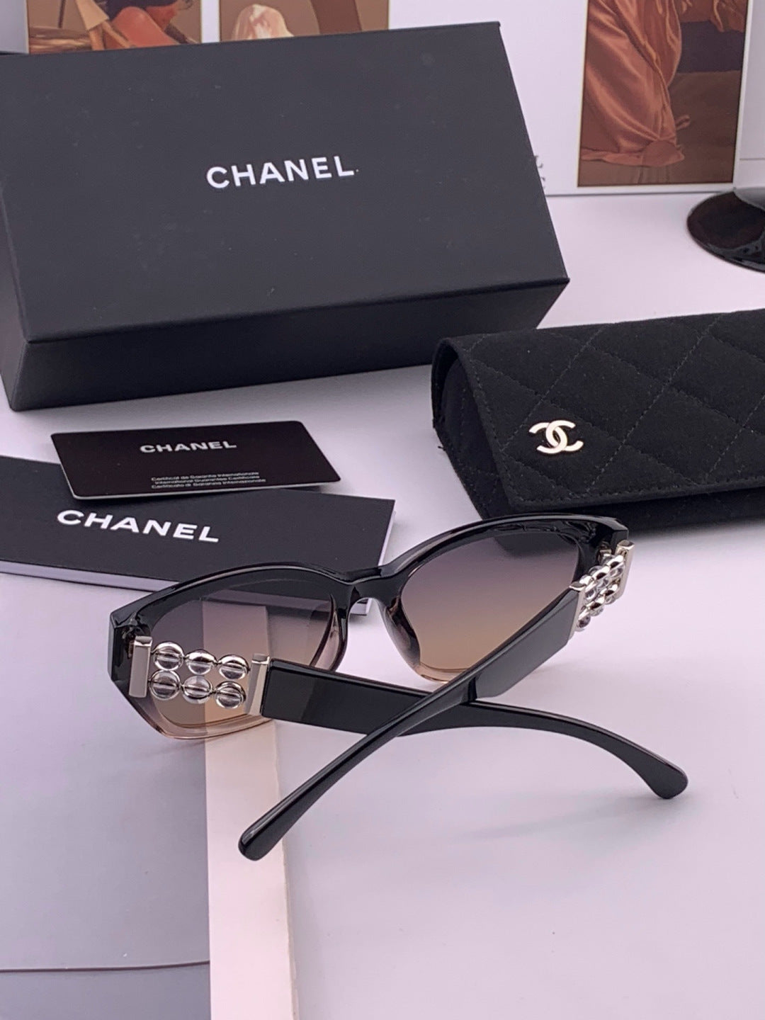 Chanel CH8754 Polarized Fashion Black Lens Sunglasses for Men & Women - 493577 - detail image 6